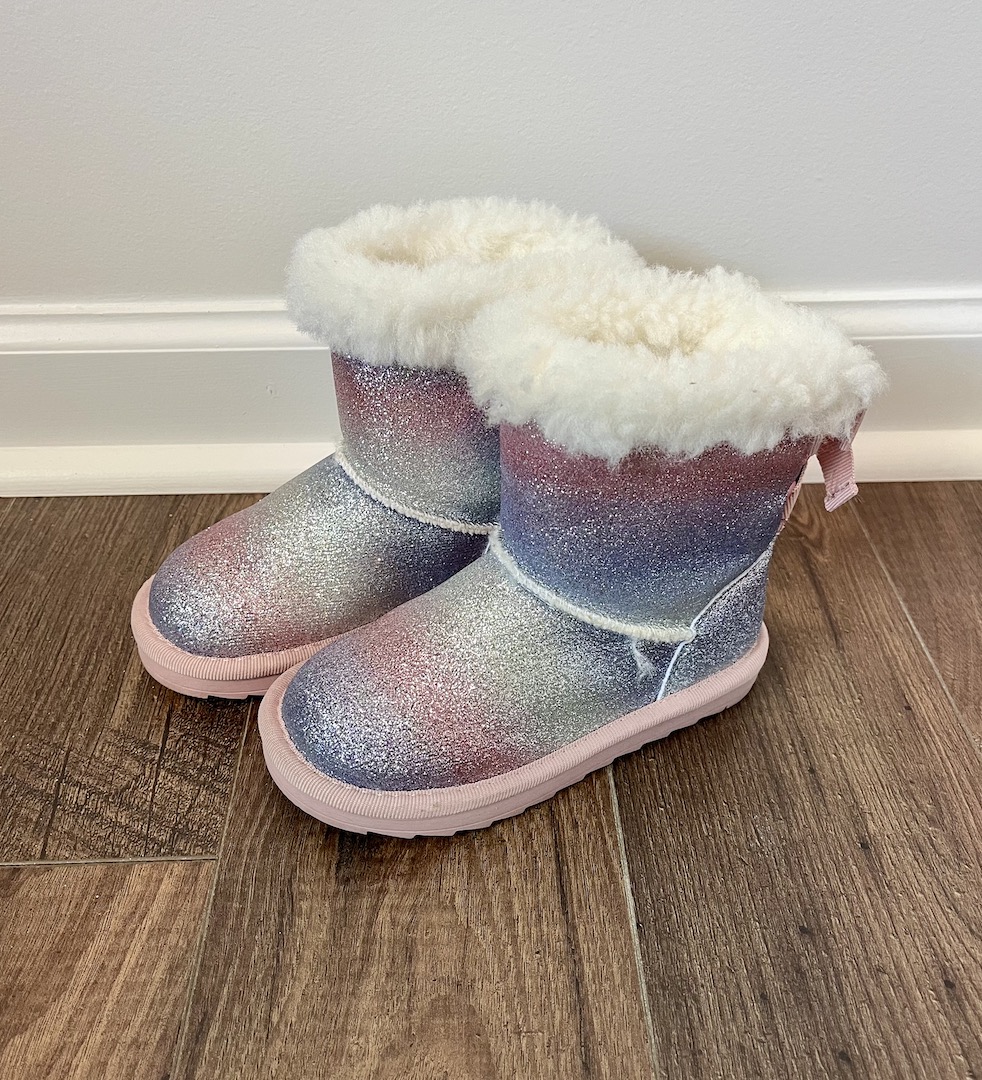 Girls Winter Fur Boots with Butterfly Detail – Cream main image 1
